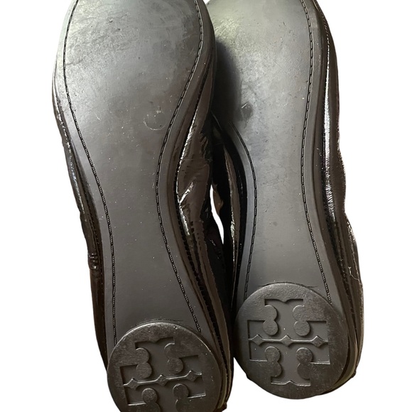 Tory Burch Eddie Ballerina Flat Black Patent Leather Size 7 - Picture 5 of 6